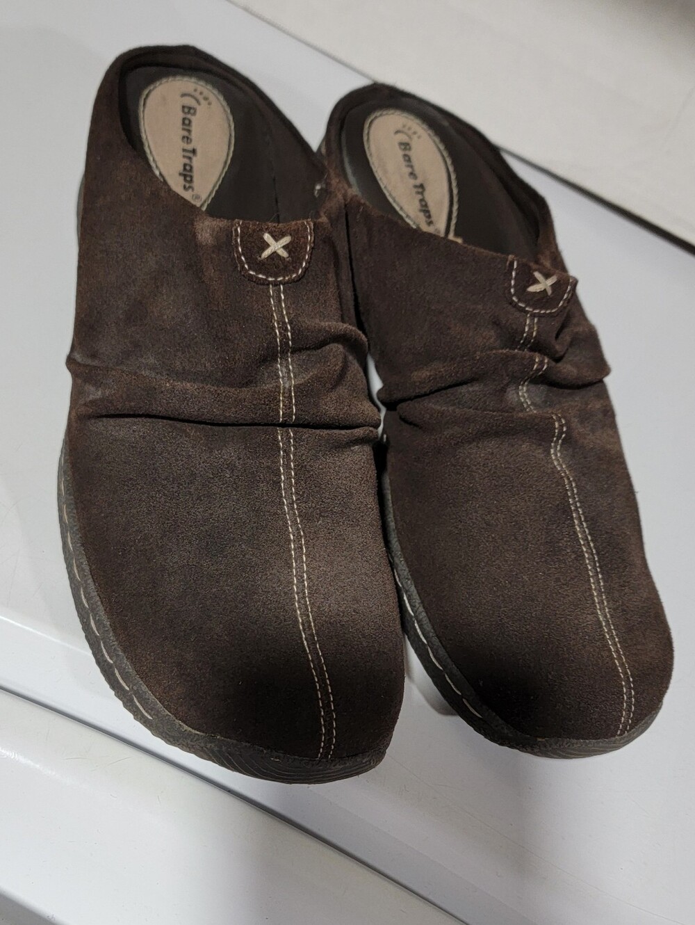Bare Traps Brown Suede Clogs-size 11